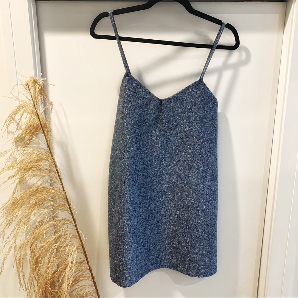 NWT- Zara Blue Shimmer Dress
